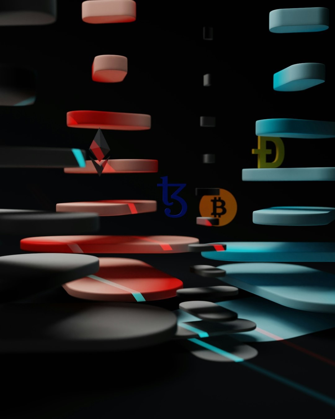 3D illustration of Tezos coin, bitcoin, Ehtereum, and dogecoin floating in the air.
Tezos is a blockchain designed to evolve.
work 👇: 
 Email: shubhamdhage000@gmail.com